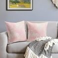 thumbnail image 3 of Vintage Flowers Pillow Covers 18x18 Inch Set of 2 Light Pink Floral Leaves Decorative Square Throw Pillows for Couch Rustic Square Pillow Cases Home Decor for Living Room Sofa Porch Outdoor, 3 of 6
