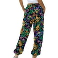 thumbnail image 5 of Penkiiy Women's Mardi Gras Printed Sports Loose Casual Wide Leg Drawstring Pocket Sweatpants Long Pants XL Multicolor, 5 of 6