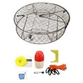 thumbnail image 1 of Stainless Steel wire Crab Trap with Zinc Anode & accessory kit (100' Poly Rope with line weight,Clipper,Harness,Bait Bag & 11" Float), 1 of 2