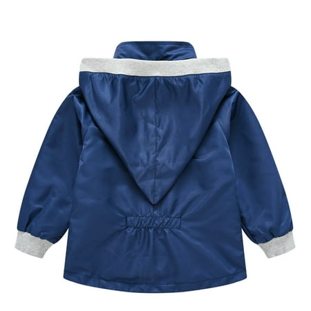 

Odeerbi Clearance Boys Girls Winter Coat Baby Pure Color Autumn Children s Windbreaker Hat Detachable Cute Western Style