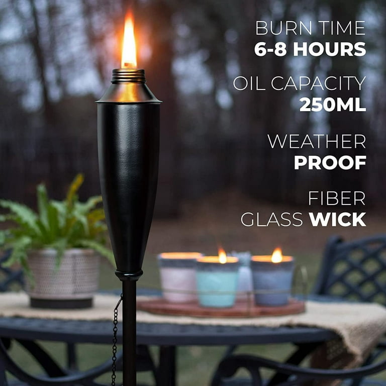 Tikki Torch - Deco Home Set of 4 Tikki Torch - 60inch Citronella Garden Outdoor/Patio Flame Metal Torch - Brown Tikki Torch - Deco Home Set of 4 Tikki Torch - 60inch Citronella Garden Outdoor/Patio Flame Metal Torch - Brown