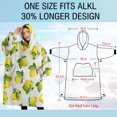 thumbnail image 4 of Oversized Wearable Blanket Hoodie,Yellow Lemon Fruit Flowers White Pattern Sherpa Blanket Hoodie with Super Pockets,Super Warm Fuzzy Pullover for Women & Men, 4 of 6