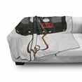 thumbnail image 3 of 70s Party Soft Flannel Fleece Blanket, Broken Analogue Audio Cassette Music Playing Record Vintage Technology, Cozy Plush for Indoor and Outdoor Use, 50" x 70", Orange Caramel White, by Ambesonne, 3 of 6