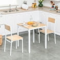 thumbnail image 6 of HOMCOM 3-Piece Wooden Square Dining Table Set for 2 with 1 Table and 2 Chairs, White, 6 of 10