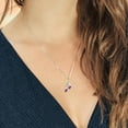 thumbnail image 4 of Gem Stone King 925 Silver and 10K Yellow Gold Purple Amethyst and Lab Grown Diamond 16th Sixteenth Music Note Symbol Pendant Necklace for Women By Keren Hanan (0.26 cttw, with with 18 inch Chain), 4 of 5