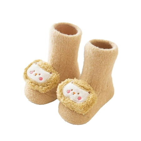 

Awevudst Toddler Non-Slip Socks Grips Cartoon Floor Crawling Tube Stockings