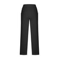 thumbnail image 4 of VSSSJ Women's Cotton and Linen Baggy Pants Loose Fit Solid Color Elastic Waist Wide Leg Trousers with Double Pockets Fashion Spring Summer Casual Long Pants Black L, 4 of 4