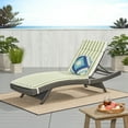 thumbnail image 2 of Anthony Outdoor Wicker Lounge with Cushion, Grey, Green and White Stripe, 2 of 4