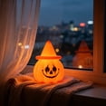 thumbnail image 6 of CSEONE Halloween Night Lights, Halloween Pumpkin Night Light with Witch Hat, Cute Led Lamp Silicone Pumpkin Lights, Spooky Face Decorative Lights for Halloween Party Table Indoor Outdoor, B, 6 of 8