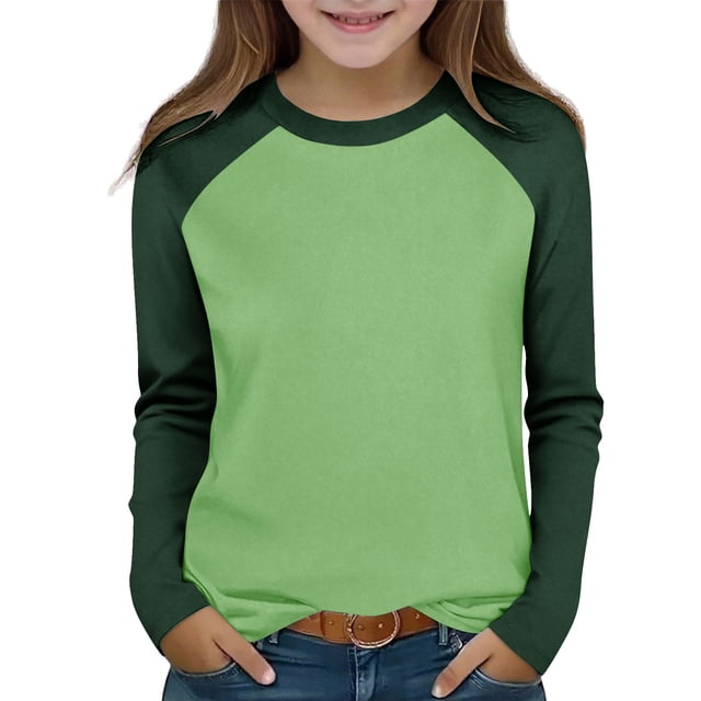 YUNAFFT Garçons et Filles T-Shirt Décontracté à Blocs de Couleur Raglan à Manches Longues à Col Rond en Lycra Semblable au Coton 2-15 Ans