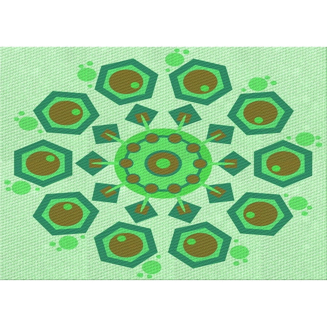 Ahgly Company Tapis Rectangulaire Lavable en Machine Intérieur Vert Jade Transitionnel, 2 Pieds x 5 Pieds