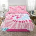 Barbie Kids Full TieDye BedinaBag, Reversible Comforter and Sheets