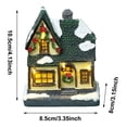 thumbnail image 3 of LED Glowing Christmas Cottage,Resin Snow Village Desktop Ornament with Warm White Light, Night Light for Holiday Decor, Shelf Table Display, and Festive Home Centerpiece(Batteries, Not Included), 3 of 5