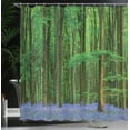 thumbnail image 4 of Ambesonne Spring Shower Curtain, Beaming Sun and Bluebell, 69"Wx84"L, Green Lavender, 4 of 5