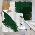 thumbnail image 4 of Emerald Green Gold Shower Curtain for Bathroom Decor 72Wx72H Abstract Modern Oil Painting Minimalist Aesthetic Simple Neutral Art Printed Fabric Polyester Waterproof 12 Pack Plastic Hooks, 4 of 6