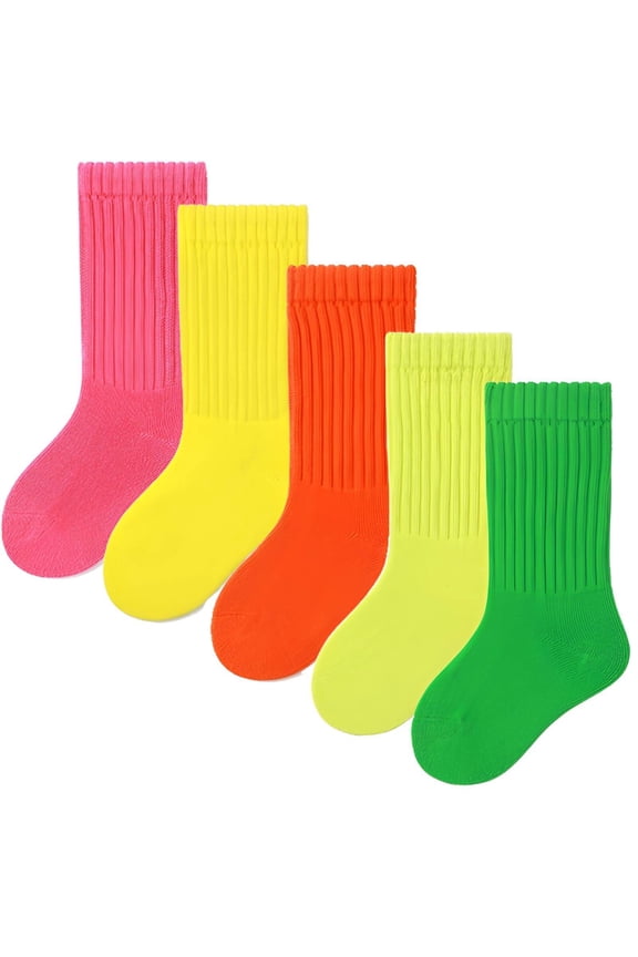 2026 New 5Pairs Toddler Socks Smooth Seamless Stitching Baby Girl Socks Enhanced Comfort Kids Socks for Play School Everyday Multicolor3