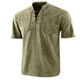 thumbnail image 1 of Camisas Elvqul de Caballero Amarillo Algodón Casual de Color Sólido Manga Corta con Solapa, 1 of 2