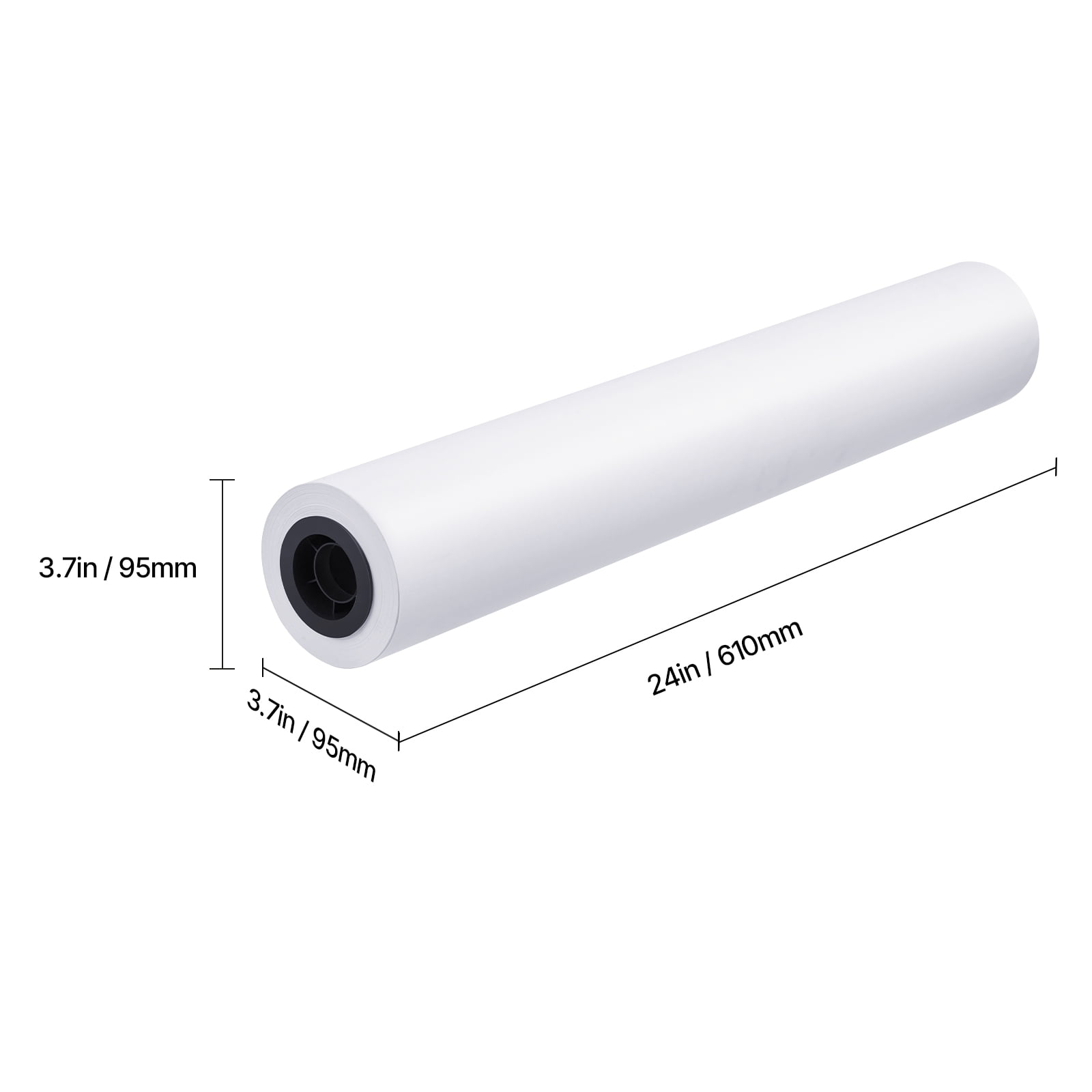 VEVOR Wide Format Paper, 24 in x 150 ft Plotter Paper, 4 Rolls CAD Bond Rolls with 2 in Core, 20 LB Bond Paper Rolls, Idea for CAD Drawings, Engineering Plans, GIS Maps & Architectural Designs