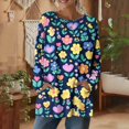 thumbnail image 2 of Staron Women's Casual Loose Short Sleeve Round Neck Top with Pockets Print Fashion Streetwear Tunic Blouse, XXL, 2 of 7