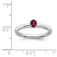thumbnail image 5 of 925 Sterling Silver Stackable Expressions Created Ruby Single Stone Ring Size: 5; for Adults and Teens; for Women and Men, 5 of 5