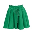thumbnail image 2 of Only Moment Tennis Skirts for Women with Shorts Woven Twill Fabric Casual Boho Ruffle Tiered Skorts High Waist Mini Skirts Golf Tennis Crochet Shorts Skorts for Wowomen with Pockets Green,S, 2 of 6