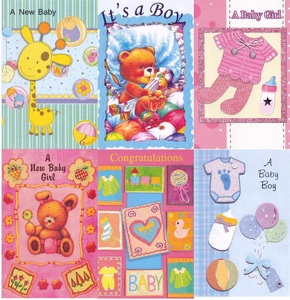 New Baby Boy Card  With Cute Elephant Design And Sentiment Verse 