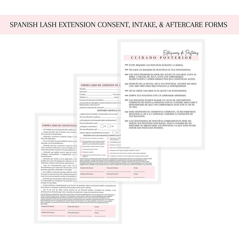 spanish-lash-extensions-intake-consent-and-aftercare-form-75-pack-8-5x11-inch-paper-size-form-eyelash-extension-supplies-en-espaol-white-pink-design-walmart-com for Free Printable Eyelash Extension Consent Form SPANISH Lash Extensions Intake, Consent and Aftercare Form 75 Pack 8.5x11