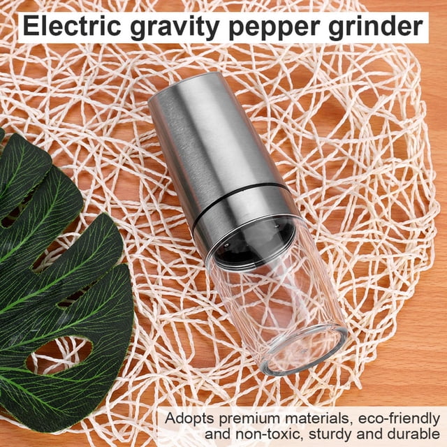 Samfox Electric Grinder, Automatic Stainless Steel Salt Pepper Grinder Electric Gravity Grinding Machine