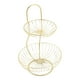 thumbnail image 5 of Tazón de frutas de 2 niveles Cesta de almacenamiento de frutas con estilo Centro de mesa Tazón decorativo Soporte de frutas moderno para barra de té BLESIY canasta de frutas, 5 of 8