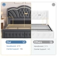 thumbnail image 5 of Hiphuta Modern Queen Bed Framewith 2 Drawers, LED Lights Platform Bed Frame, Sturdy Beds Frame with Upholstered Button Tufted Headboard, Velvet Grey, 5 of 8