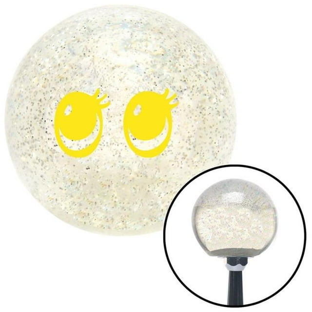 Yellow Cute Eyes Clear Metal Flake Shift Knob with M16 x 1.5 Insert Shifter Auto