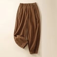 thumbnail image 2 of FNFYFH Clearance Ladies Plus Size Linen Cotton Trousers, 2 of 3