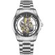 thumbnail image 1 of Reloj LIGE Reloj de moda para hombre diseño hueco plateado y negro, 1 of 5