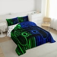 thumbnail image 3 of Feelyou Green Blue Gamepad Bedding Comforter Set, Video Gaming Gamer Twin Comforter Sets, Teens Kids Boys Girls Reversible Bedding Set, Luxury Bedroom Decor, 2 Pieces, 3 of 8