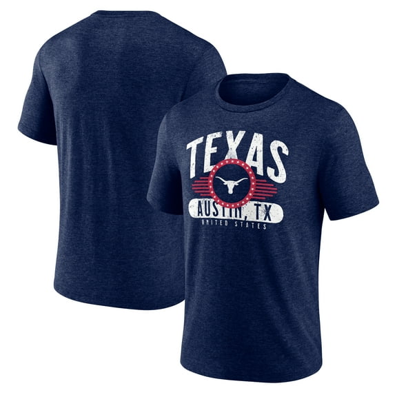 Men's Navy Texas Longhorns Badge of Honor Tri-Blend T-Shirt