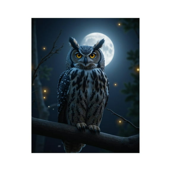 Paint by Numbers Kit for Adults, Majestic Owl Under Full Moon Paint by Numbers, Easy Paint by Numbers Kit for Adults Beginner, DIY Adult Paint by Number Kits on Canvas, Home Decor