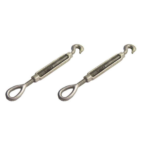 1/2" x 6" Eye & Hook Galvanized Turnbuckle - 2 Pack