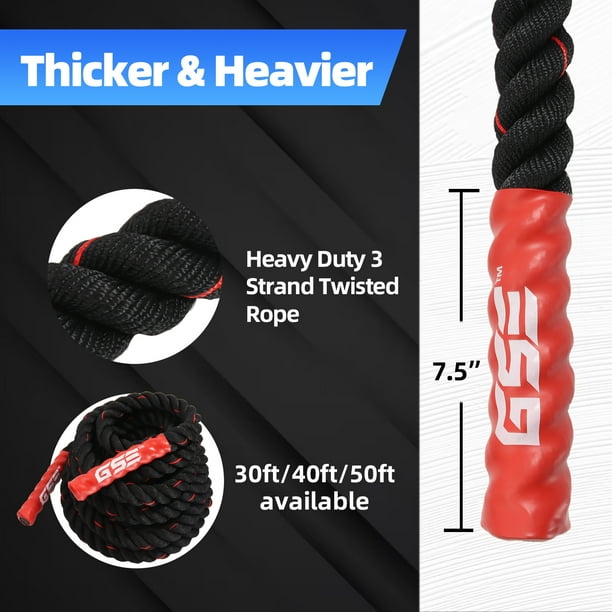 GSE Games Sports Expert Battle Rope Heavy Duty Workout Battle Ropes for Physical Education Strength Training