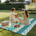 thumbnail image 4 of Turquoise Boho Outdoor Rug for Patio/Deck/Porch, Non-Slip Large Area Rug 5 x 8 Ft, Modern Abstract Art Floral Geometric Indoor Outdoor Rugs Washable Area Rugs, Reversible Camping Rug Carpet Runner, 4 of 8
