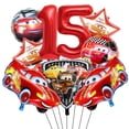thumbnail image 5 of Decoraciones para fiestas de cumpleaños de Cars Disney Pixar Cars Lightning Mcqueen Globos Servilletas de papel Vasos Platos Bolsas de regalo Vajilla Suministros, 5 of 5