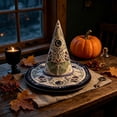 thumbnail image 6 of Fllostpr Halloween Moth Witch Hat, Quilted Embroidered Hat Dcor for Parties Renaissance Fairs Gothic Gatherings Themed Dress-Up, 16.9x11.8", 6 of 6
