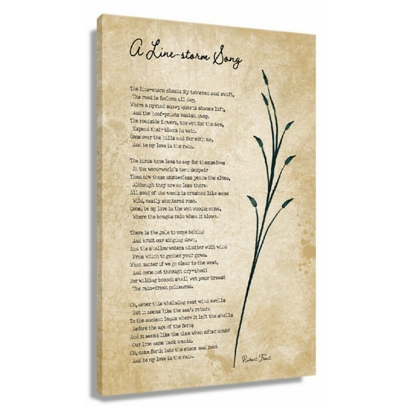 A Line Storm Strong Poem Wall Art Robert Frost Quotes Wall Art Poetry Posters And Prints Home Decorations for Living Room Giclee Painting Pictures Canvas Framed 20x30 in