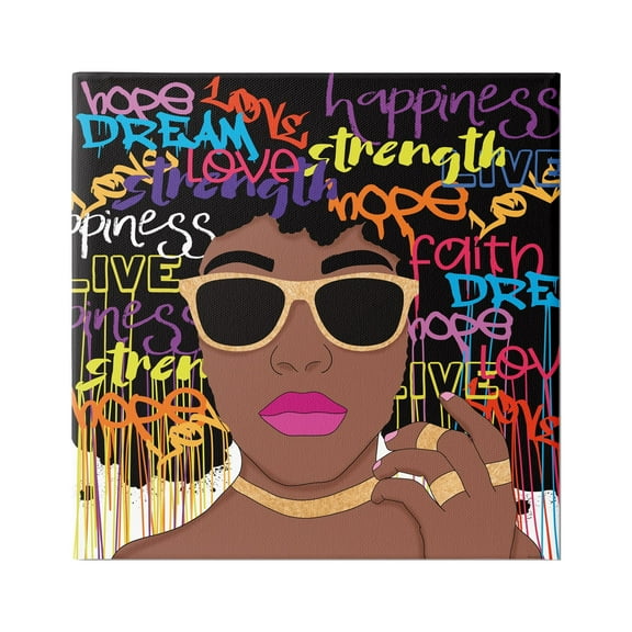 Stupell Industries Inspirational Modern Girl Typography Painting Gallery Wrapped Canvas Art Print Wall Art, 17 x 17