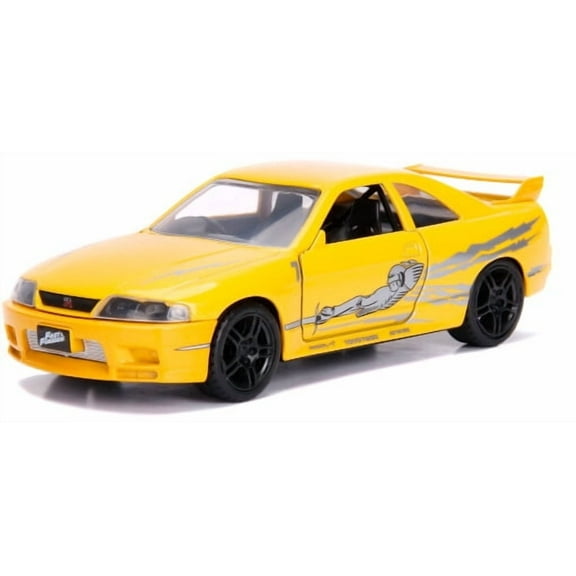 Leon's Nissan Skyline GT-R (BCNR33) Yellow Metallic with Graphics Fast & Furious Series 1/32 Diecast Model Car by Jada"""