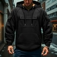 thumbnail image 2 of Dwelliawo Cargo Hoodies for Men Quarter Zip Cargo Pullover Hoodie Fashion Hooded Sweatshirts Winter Tactical Sweatshirts with Pockets Black L, 2 of 5