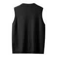 thumbnail image 5 of Sweater Vest Women V Neck Button Down Sleeveless Knit Cardigan Vest (Black XXL), 5 of 5