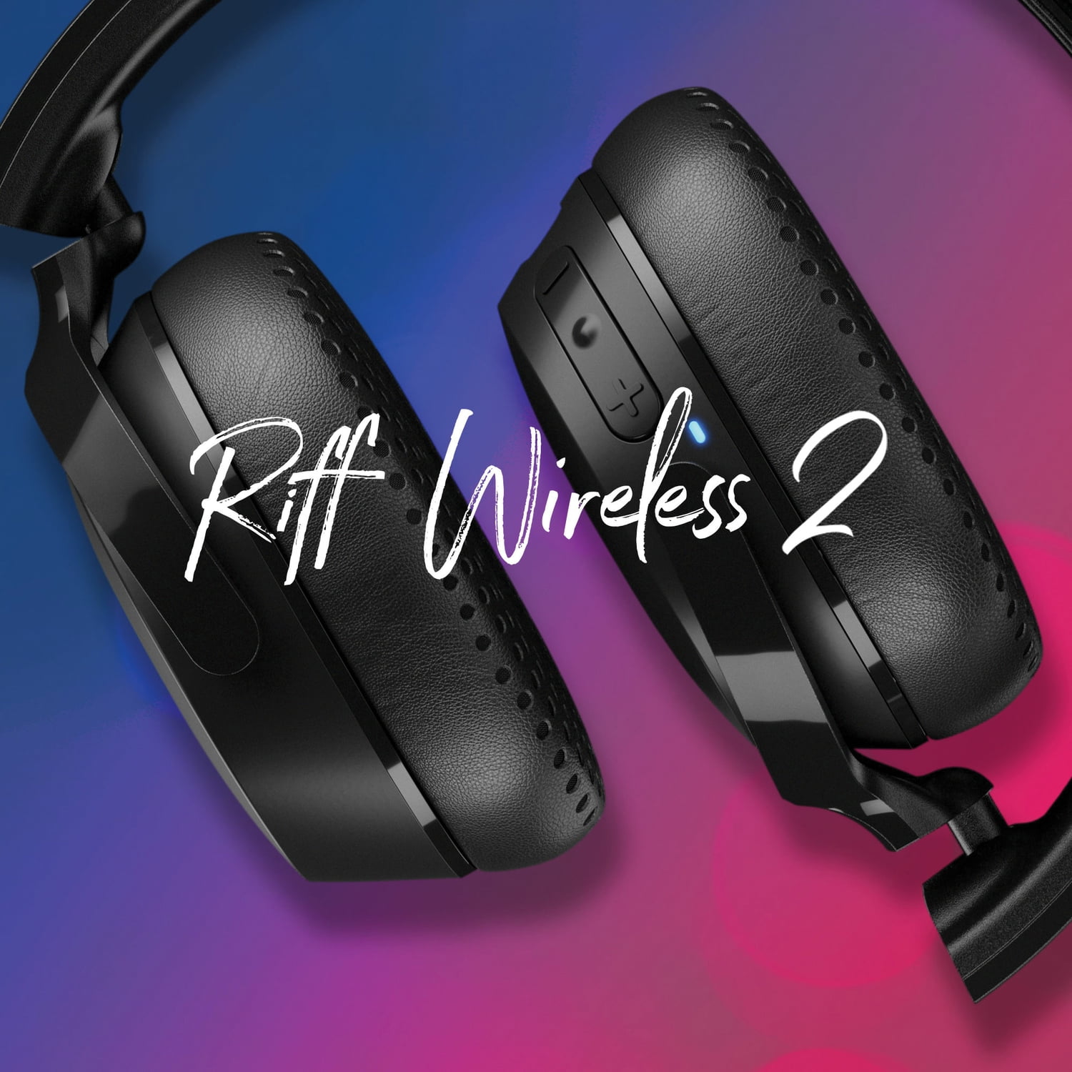 Skullcandy Riff Wireless 2 Bluetooth On-Ear Headphones with Microphone, True Black, S5PRW-P740