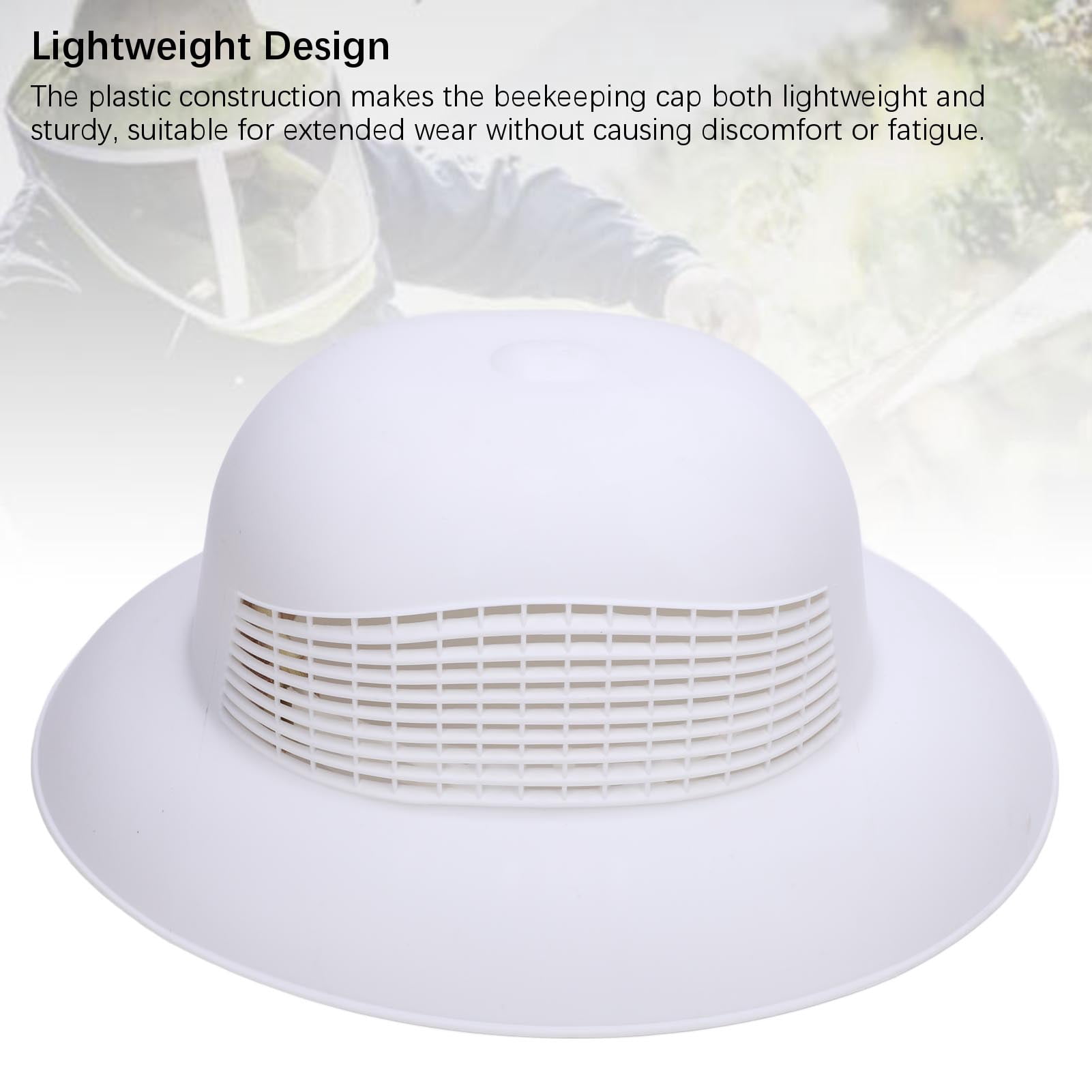 Nieyigj Protective Beekeeping Hard Hat Plastic Vented Beekeeper Tool Cap for Men Women White Color 1 Count Standard Size 13.58 inches / 34.5 cm Breathable Cooling Gear Equipment