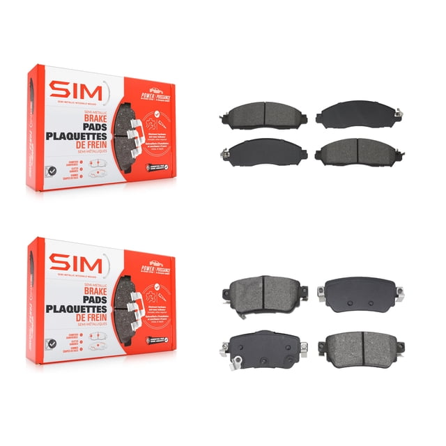 SIM Front Rear Semi-Metallic Brake Pads Kit for Car Nissan LEAF with Electric Parking KSM-100612