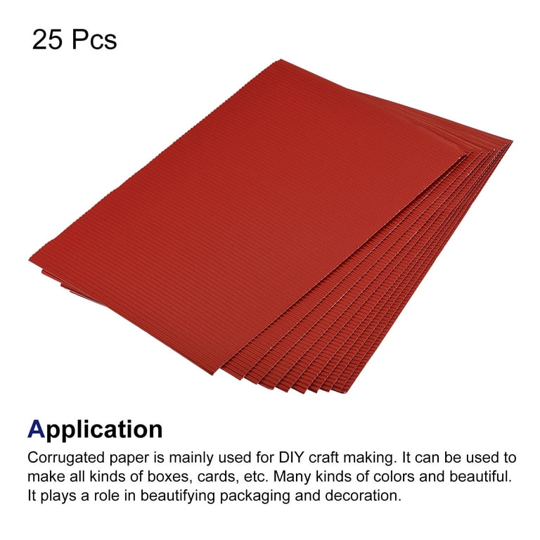 Corrugated Paper Sheets 25pcs 11.8-inch x 7.87-inch Red Cardboard for DIY  Craft